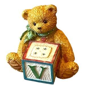 Vintage 1995 Priscilla Hillman V Alphabet Bear Cherished Teddies